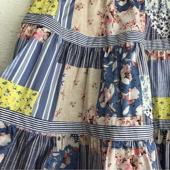 NWT Lapin House skirt patchwork blue & pink cotton high-low size 8 years - Picture 9 of 11